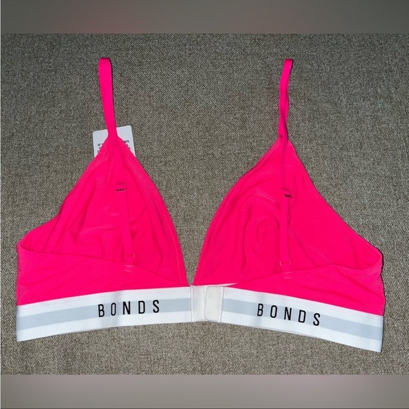 🍭Bond’s Hot Pink Triangle Crop Bra/Size XL - Picture 2 of 3